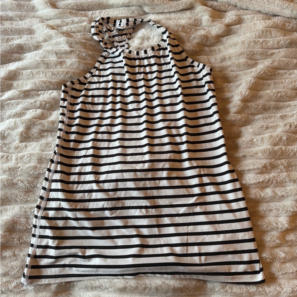 Athleta Striped Tank Top in Black and White